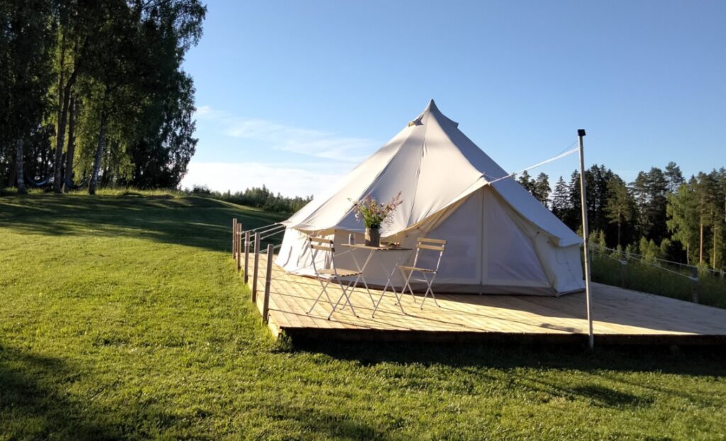 At summertime we offer glamping in beautiful surroundings